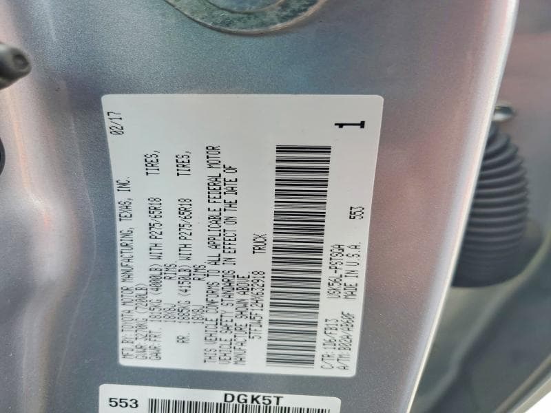 2017 TOYOTA TUNDRA SR5 12