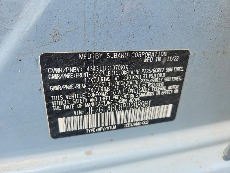 2023 SUBARU CROSSTREK 13