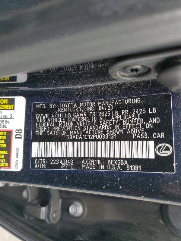 2023 LEXUS ES 300H BASE 12