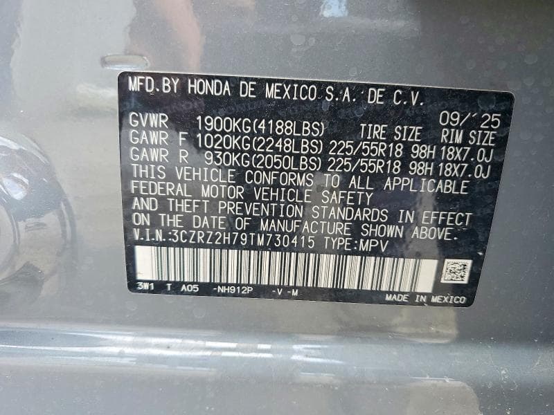2026 HONDA HR-V EXL 14