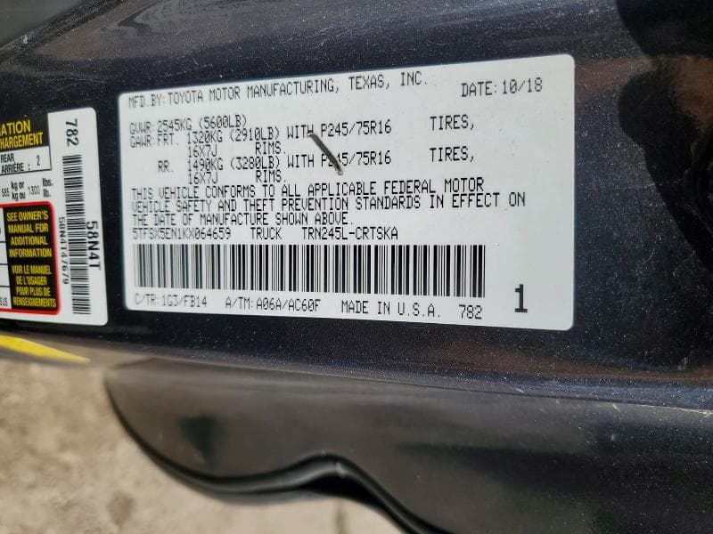 2019 TOYOTA TACOMA SR 13