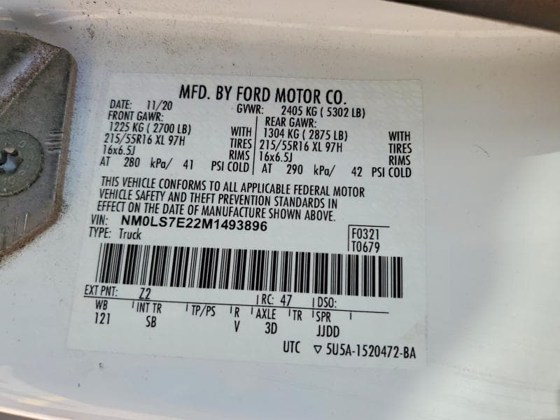 2021 FORD TRANSIT CONNECT XL XL 13