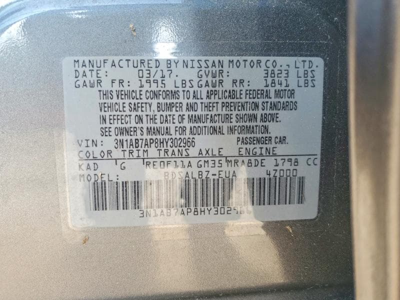 2017 NISSAN SENTRA S 12