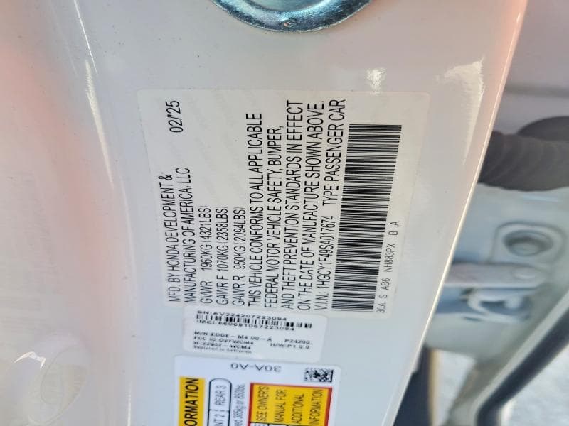 2025 HONDA ACCORD SE 12