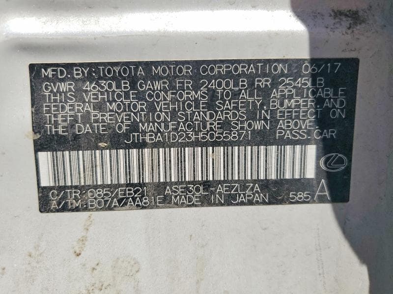 2017 LEXUS IS 200T 13