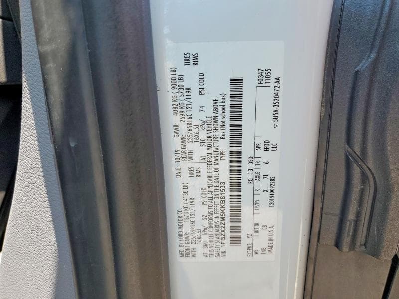 2019 FORD TRANSIT T-350 T-350 13