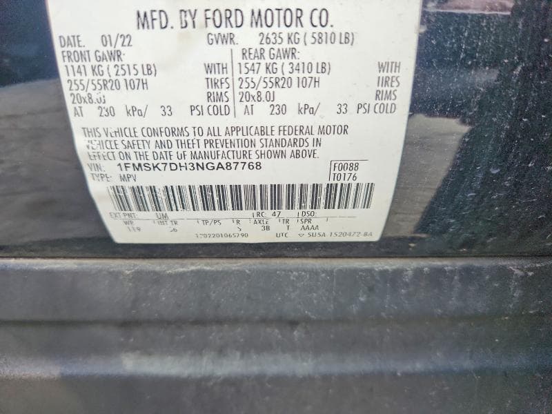 2022 FORD EXPLORER XLT XLT 13