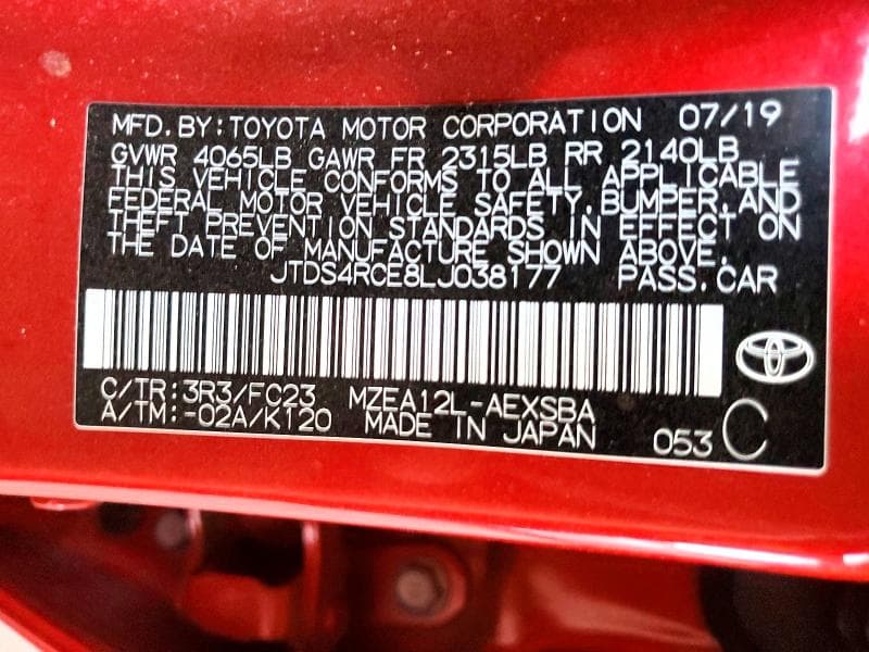 2020 TOYOTA COROLLA SE 12