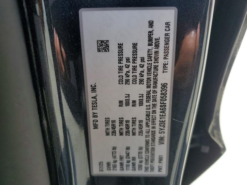 2025 TESLA MODEL 3 12