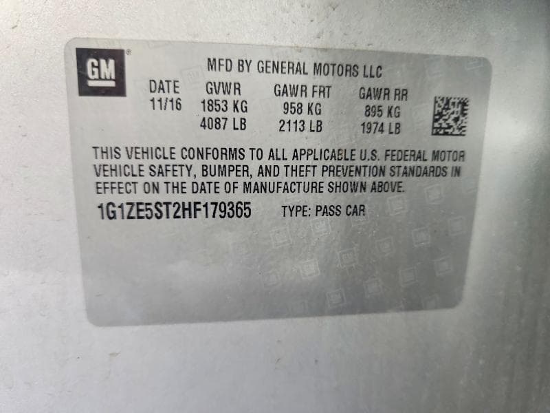 2017 CHEVROLET MALIBU LT 12