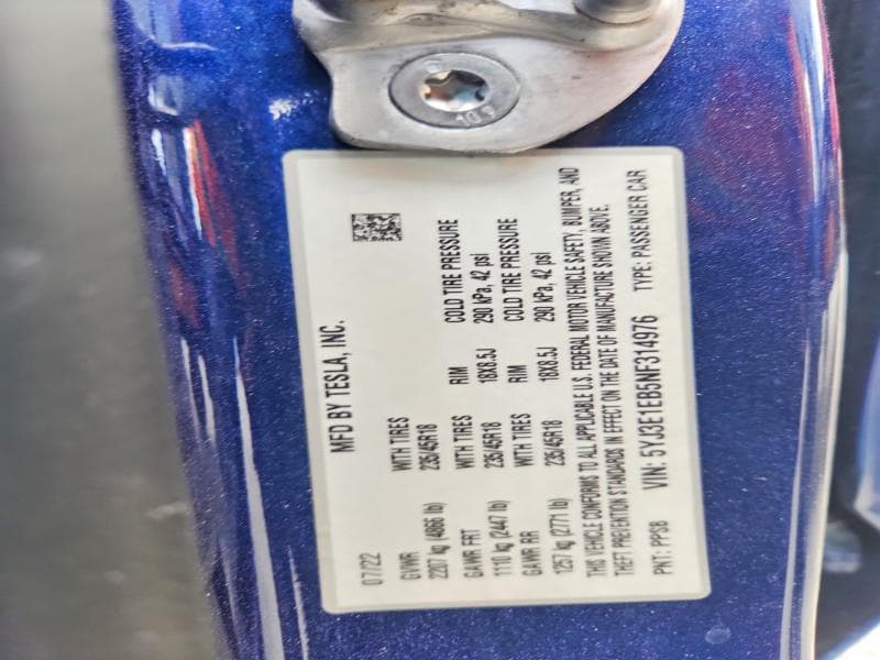 2022 TESLA MODEL 3 12
