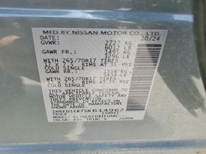 2025 NISSAN FRONTIER PRO-4X PRO-4X 12