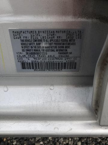 2022 NISSAN SENTRA S S 12