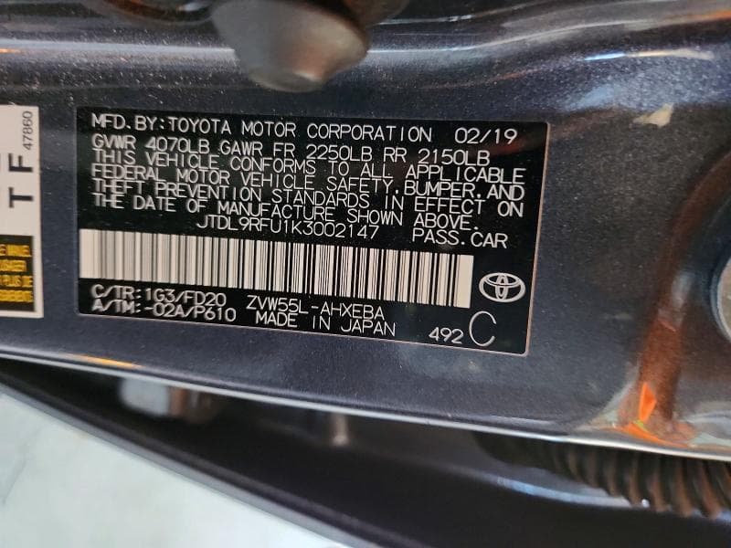 2019 TOYOTA PRIUS LE AWD-E 12