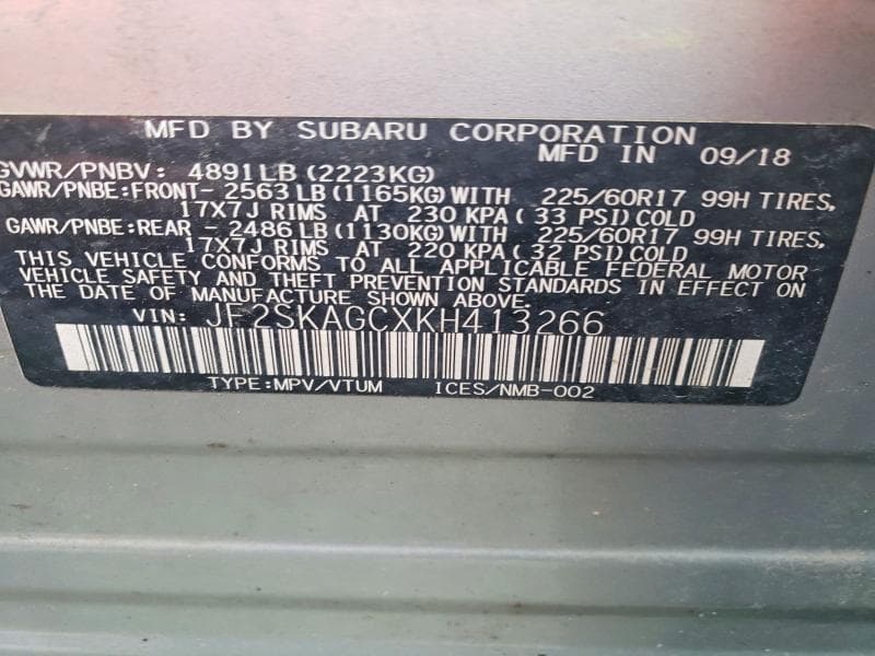 2019 SUBARU FORESTER PREMIUM 12