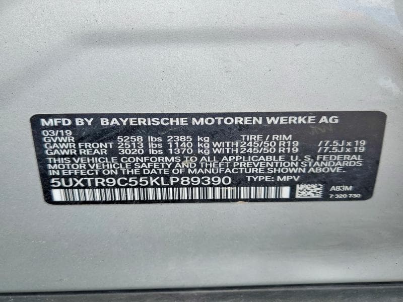 2019 BMW X3 XDRIVE30I 13