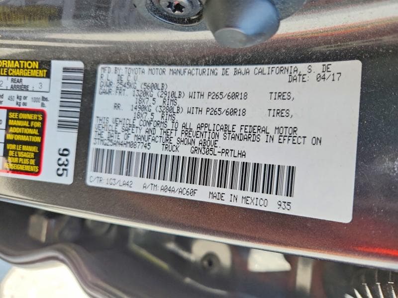 2017 TOYOTA TACOMA LIMITED LIMITED 12