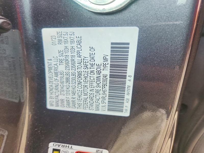 2023 HONDA ODYSSEY EXL 12