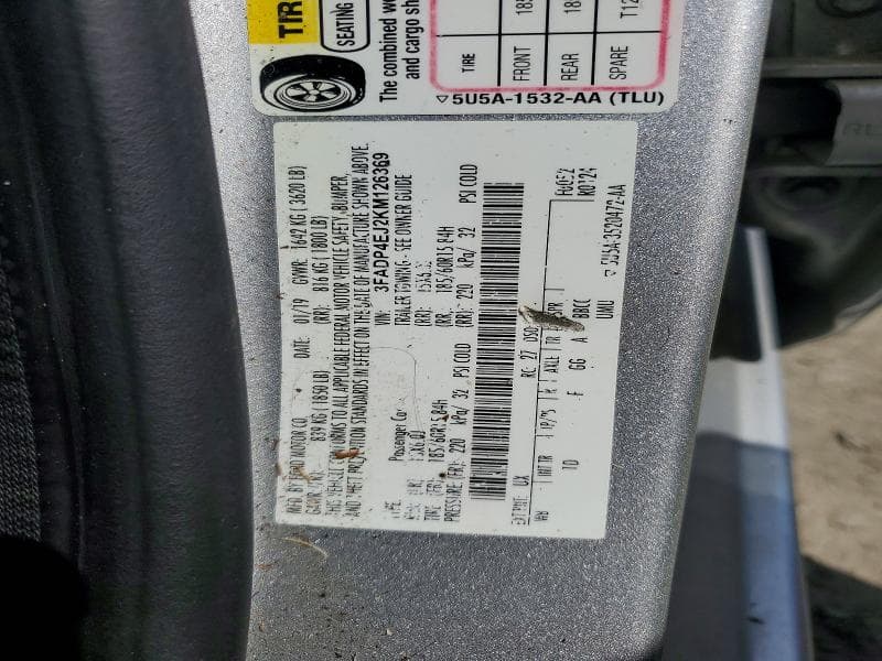 2019 FORD FIESTA SE SE 12