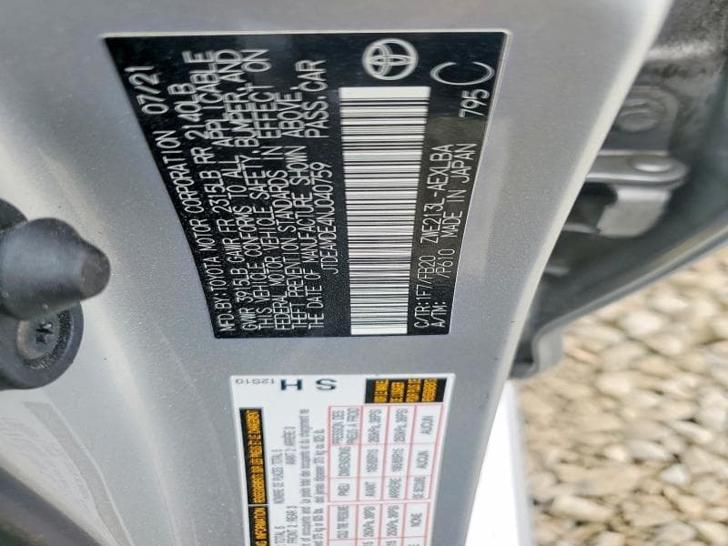 2022 TOYOTA COROLLA LE 12
