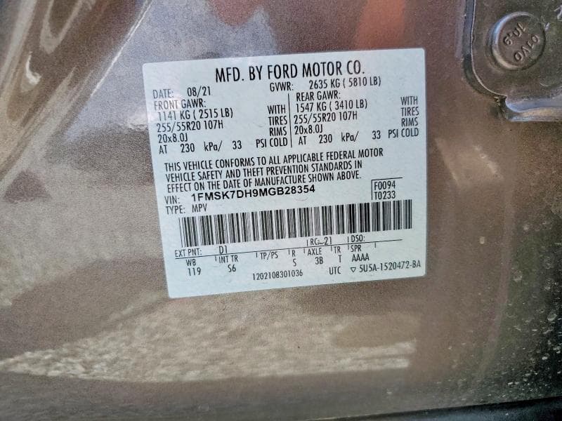 2021 FORD EXPLORER XLT 12