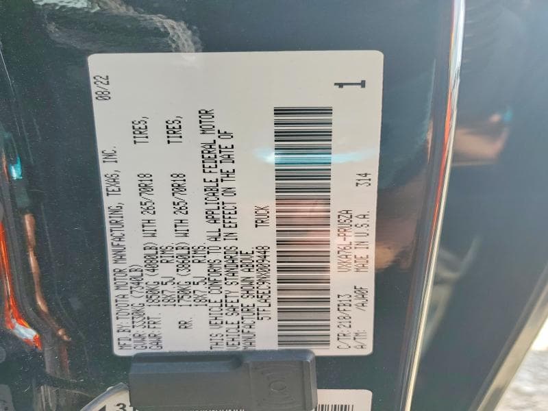 2022 TOYOTA TUNDRA CREWMAX SR5 CREWMAX SR5 12