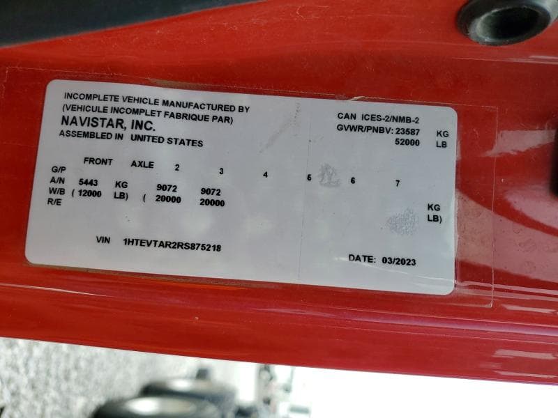2024 INTERNATIONAL MV607 TRUCK CAB AND CHASSIS 10