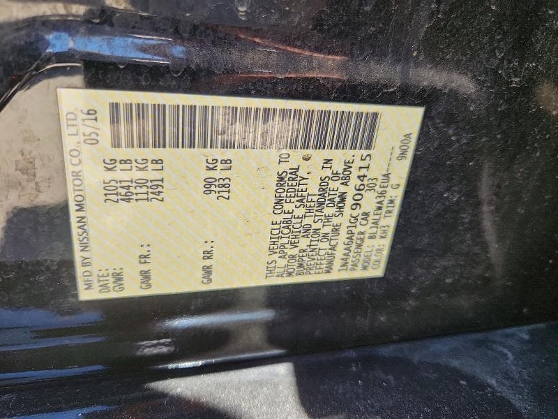 2016 NISSAN MAXIMA 3.5 SL 12