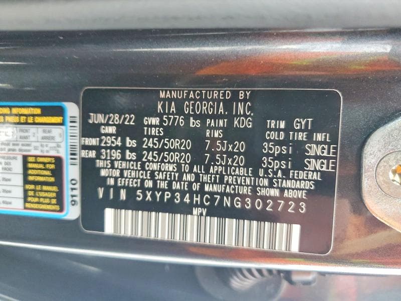2022 KIA TELLURIDE EX 12