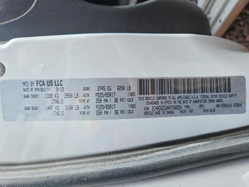 2019 DODGE GRAND CARAVAN GT 13