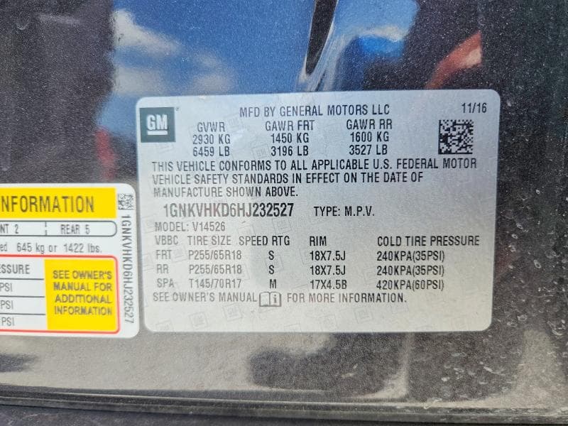 2017 CHEVROLET TRAVERSE LT 14