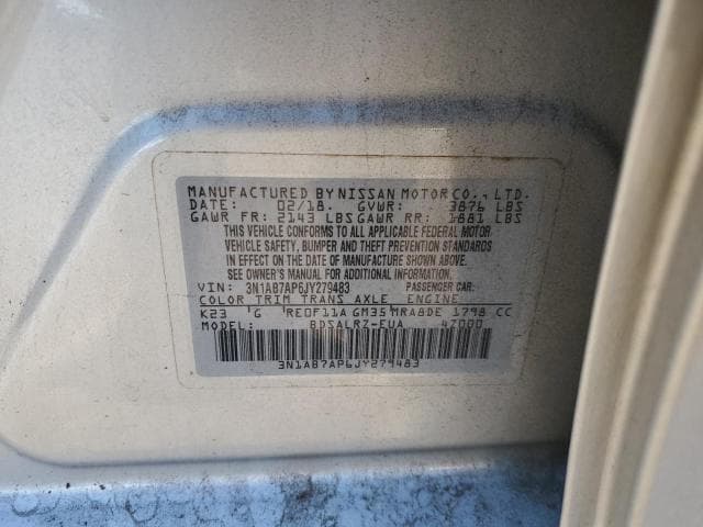 2018 NISSAN SENTRA S 12