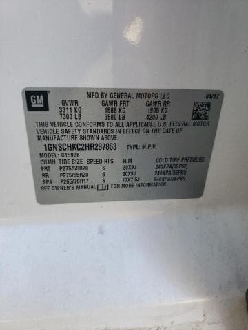 2017 CHEVROLET SUBURBAN C1500 LT C1500 LT 13