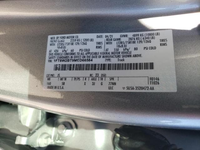 2021 FORD F250 SUPER DUTY 12