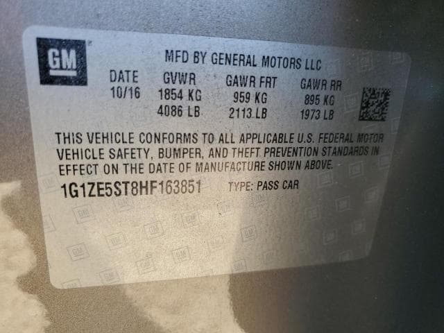2017 CHEVROLET MALIBU LT LT 12