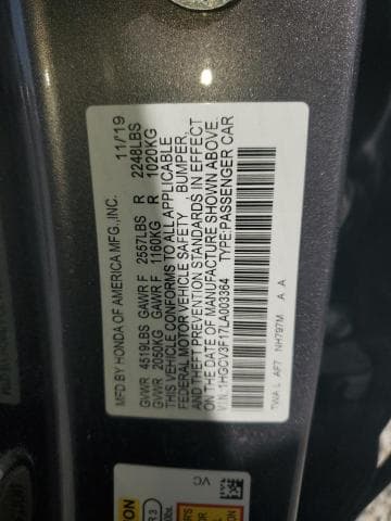 2020 HONDA ACCORD HYBRID 13