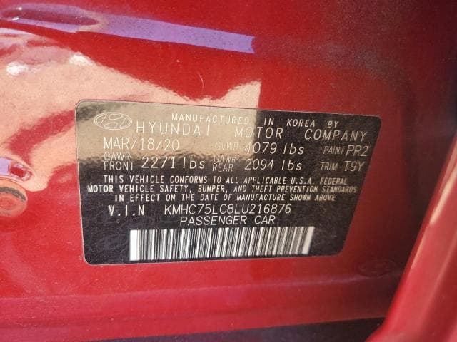 2020 HYUNDAI IONIQ SE SE 12