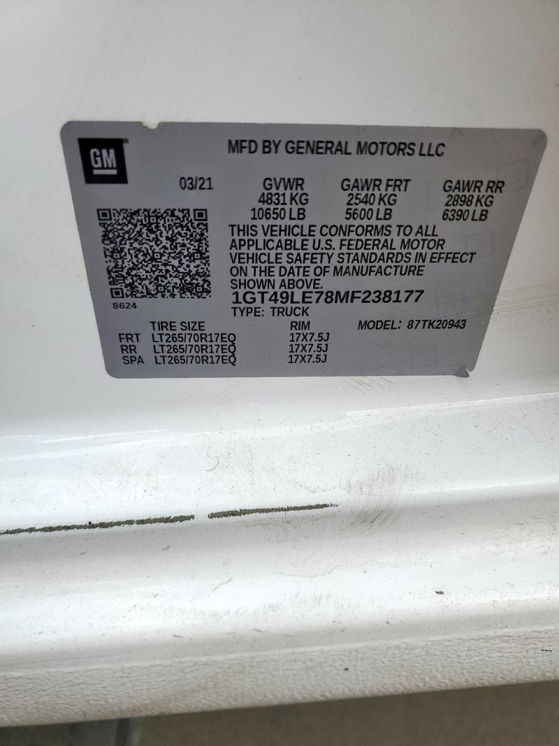 2021 GMC SIERRA K2500 HEAVY DUTY 12