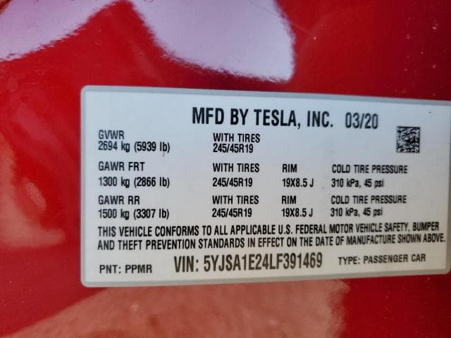 2020 TESLA MODEL S 12