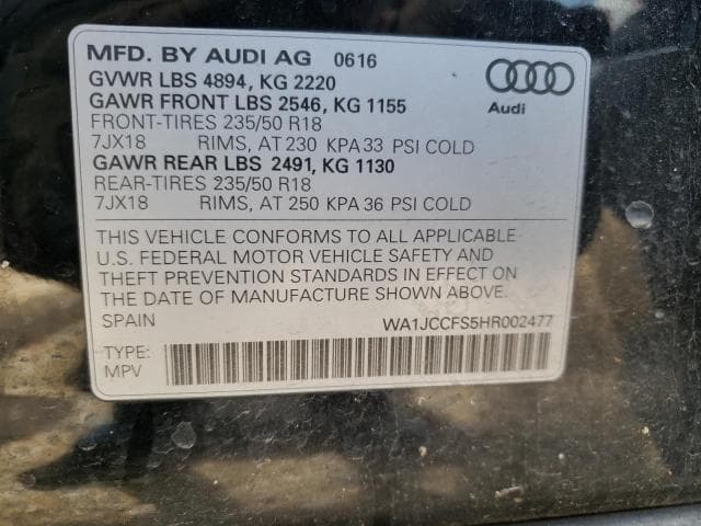 2017 AUDI Q3 PREMIUM PLUS PREMIUM PLUS 10
