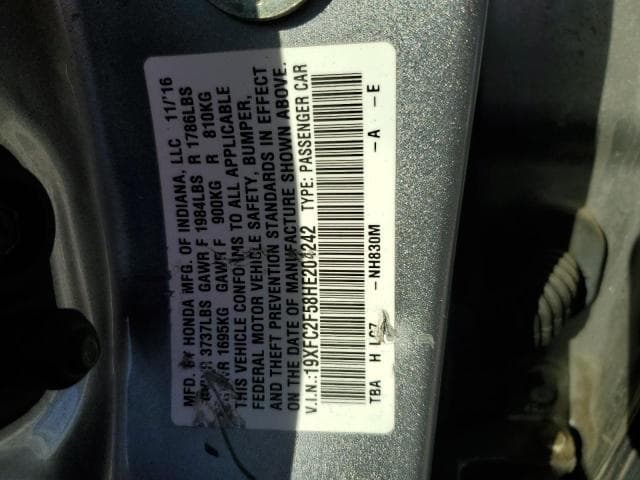 2017 HONDA CIVIC LX 12