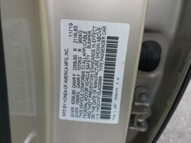 2020 HONDA ACCORD LX LX 12