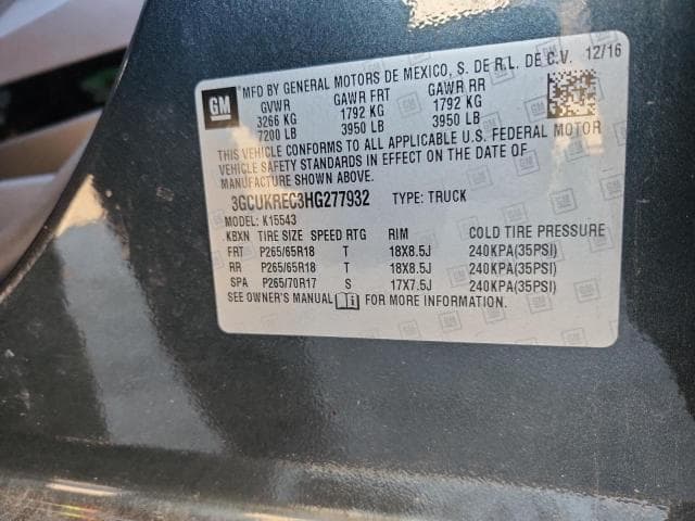 2017 CHEVROLET SILVERADO K1500 LT 12