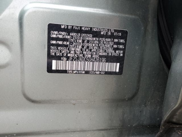 2016 SUBARU FORESTER 2.5I PREMIUM 2.5I PREMIUM 14