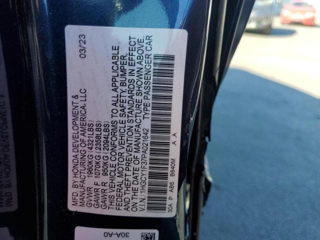 2023 HONDA ACCORD EX EX 12