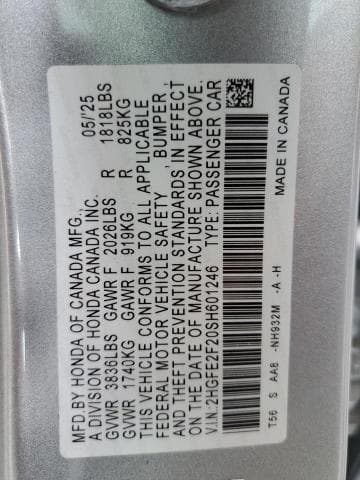 2025 HONDA CIVIC LX LX 12