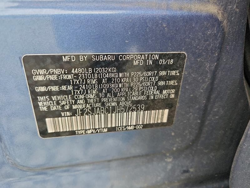 2018 SUBARU FORESTER 2.5I 13