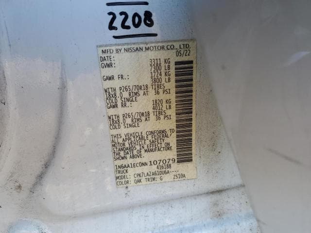 2022 NISSAN TITAN S S 13