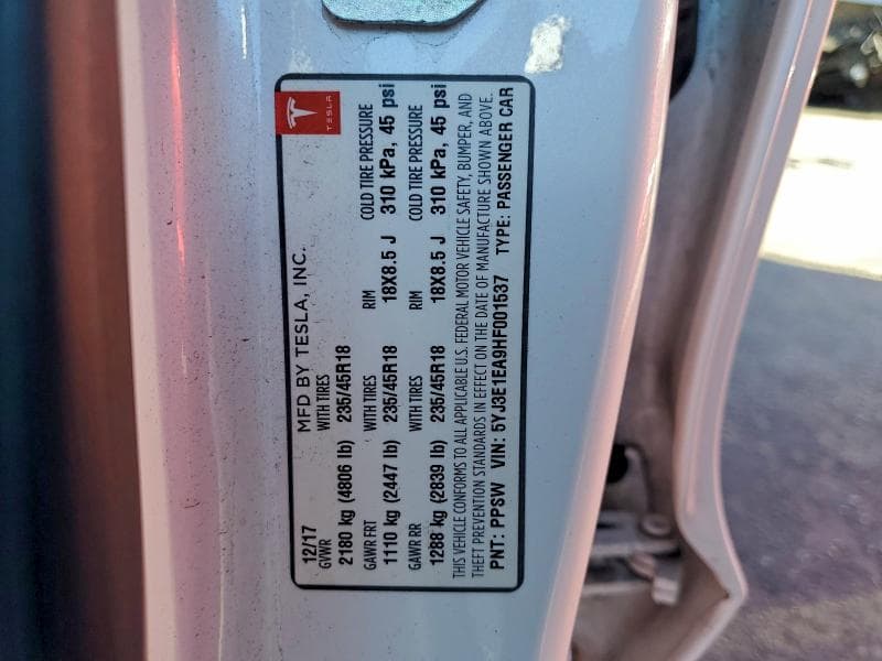 2017 TESLA MODEL 3 12