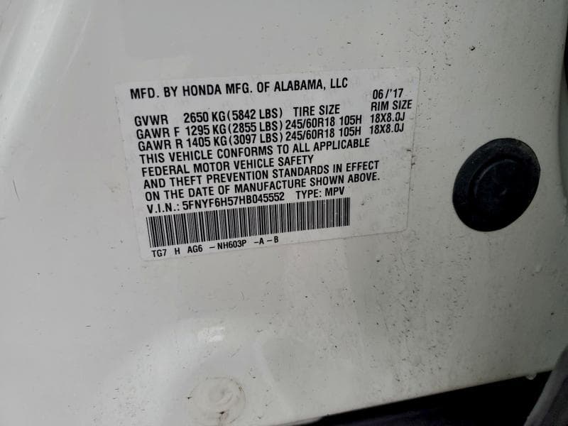 2017 HONDA PILOT EXL 13